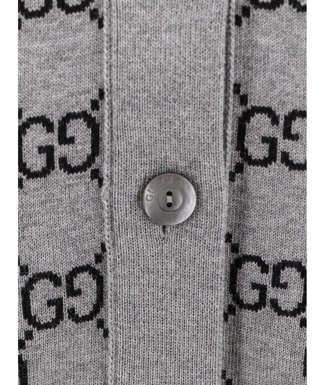 GUCCI Серый шерстяной кардиган, фото 3