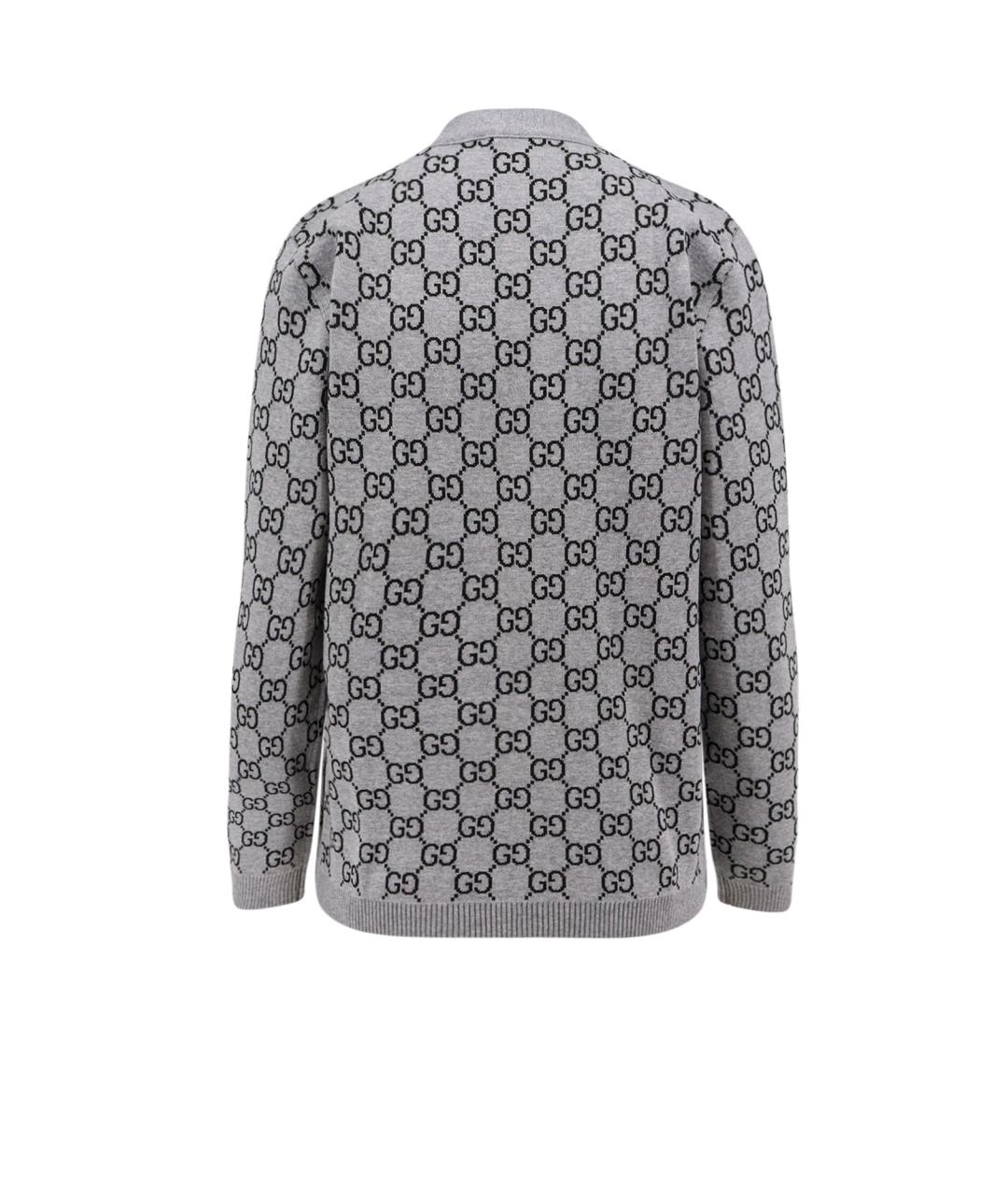 GUCCI Серый шерстяной кардиган, фото 2