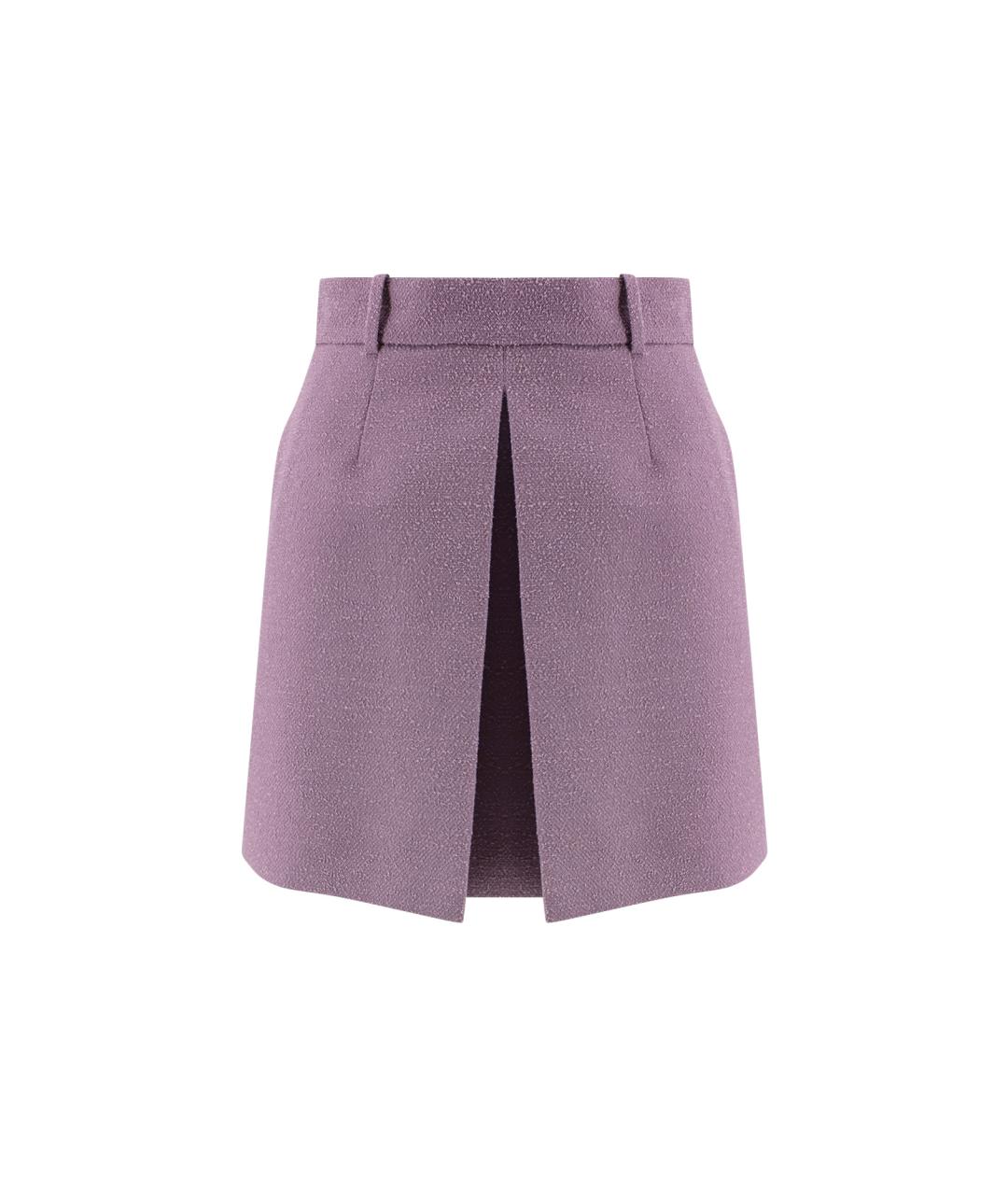 CHRISTIAN DIOR Фиолетовая шерстяная юбка мини, фото 1