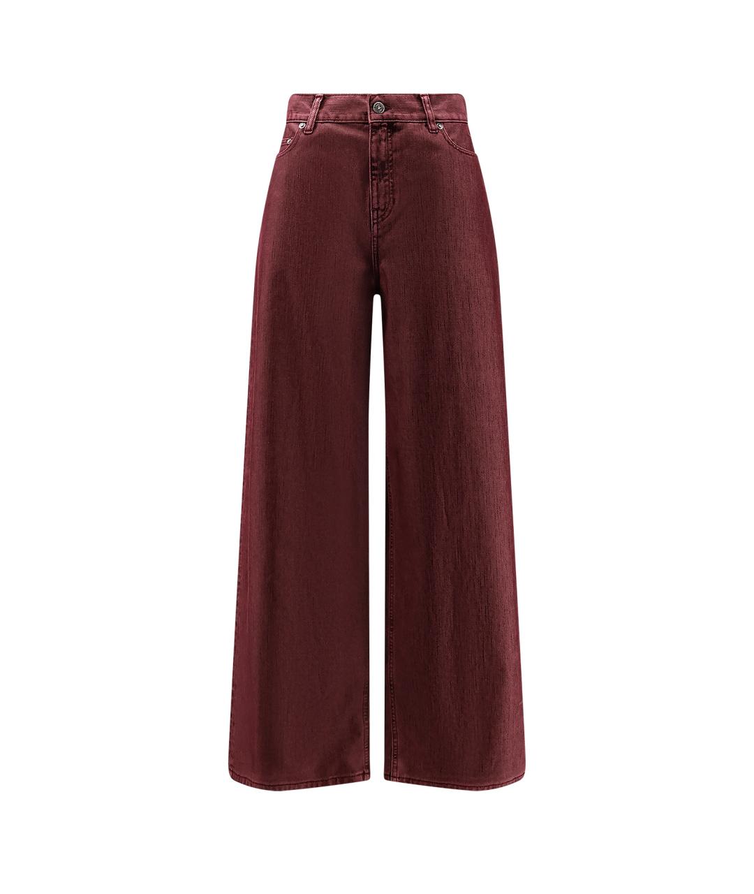 GOLDEN GOOSE DELUXE BRAND Бордовые хлопковые прямые джинсы, фото 1