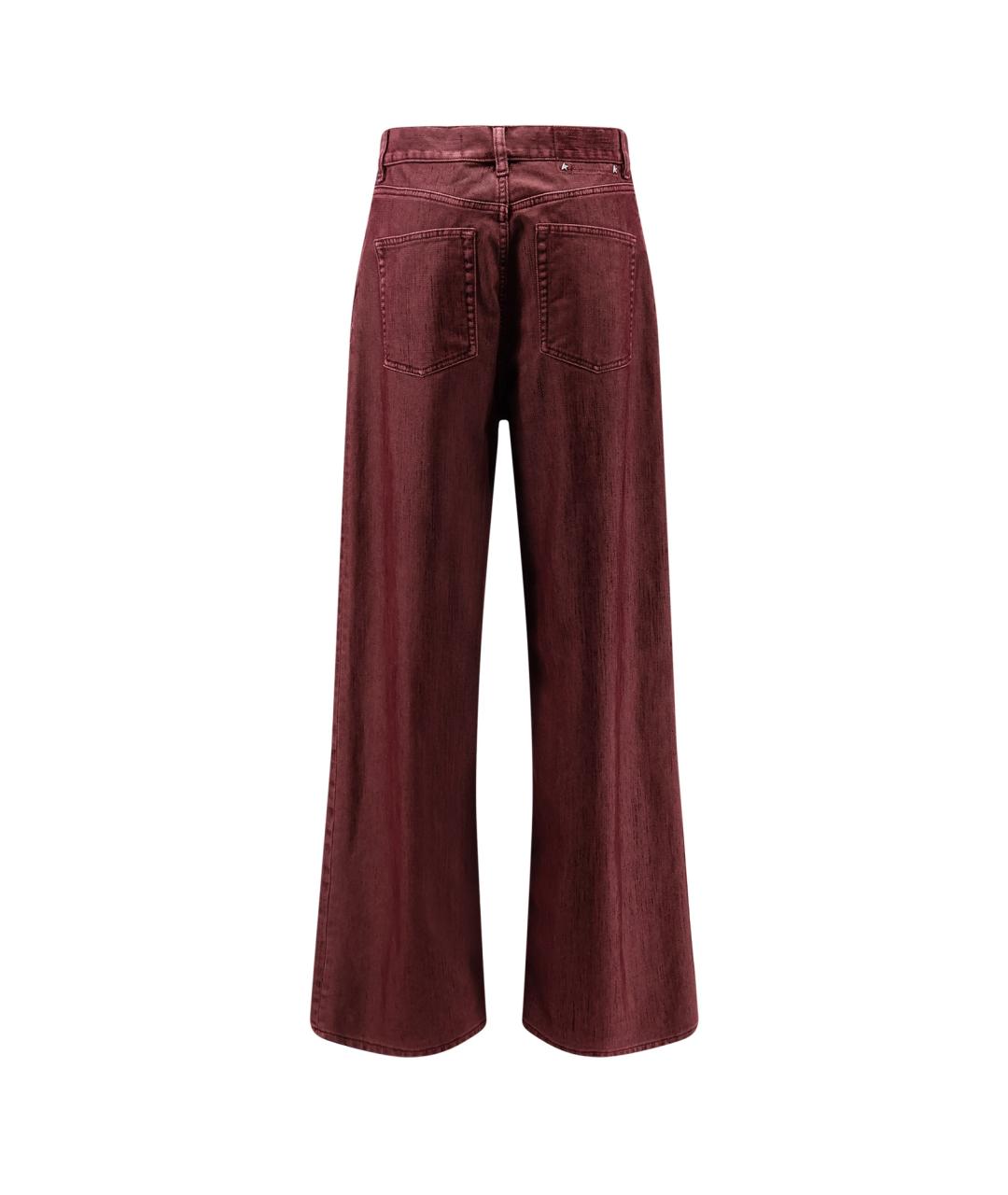 GOLDEN GOOSE DELUXE BRAND Бордовые хлопковые прямые джинсы, фото 2