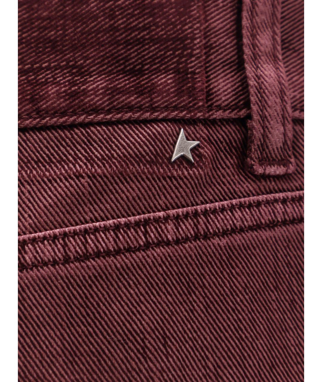 GOLDEN GOOSE DELUXE BRAND Бордовые хлопковые прямые джинсы, фото 3