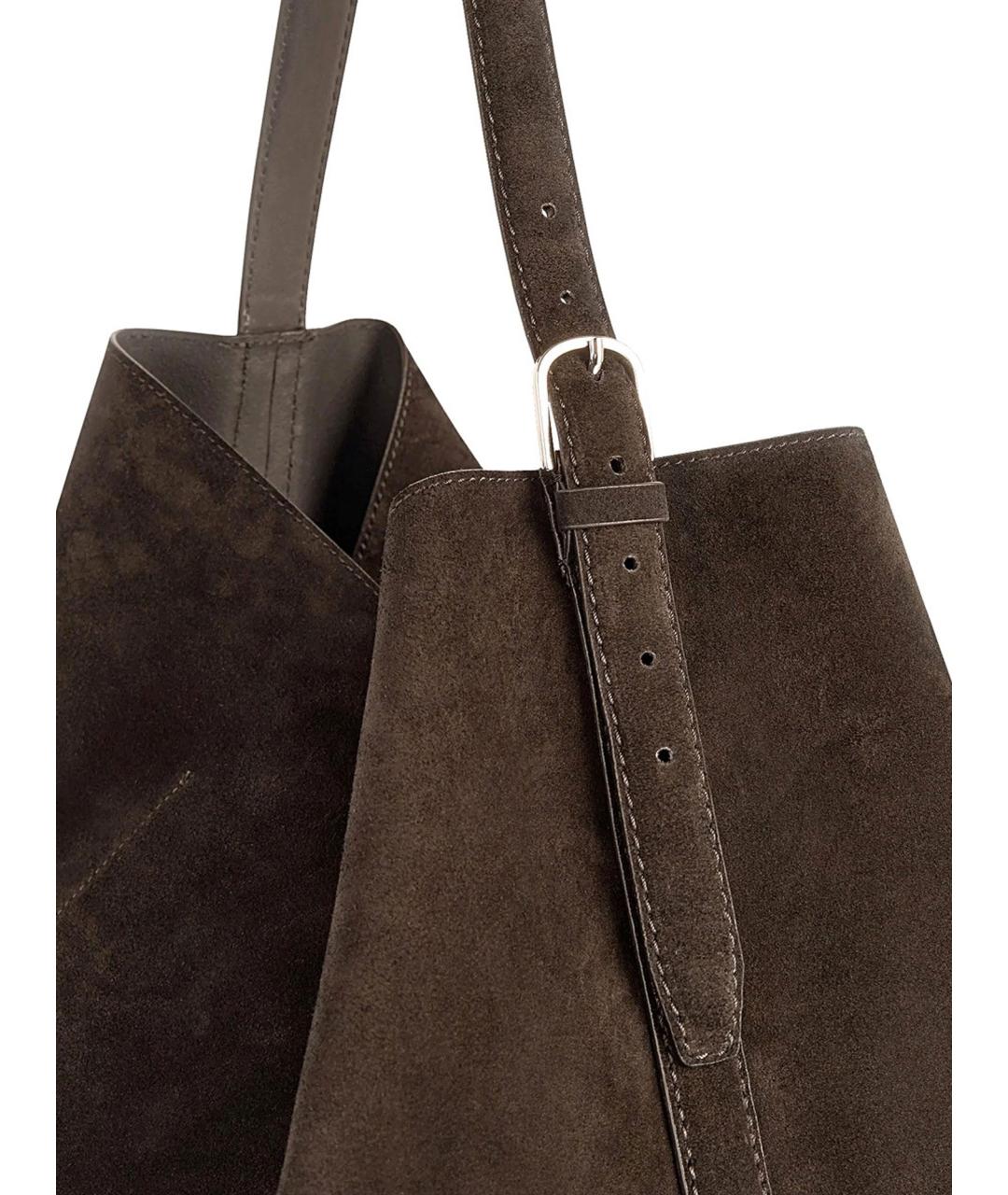 TOTEME Коричневая замшевая сумка тоут, фото 4