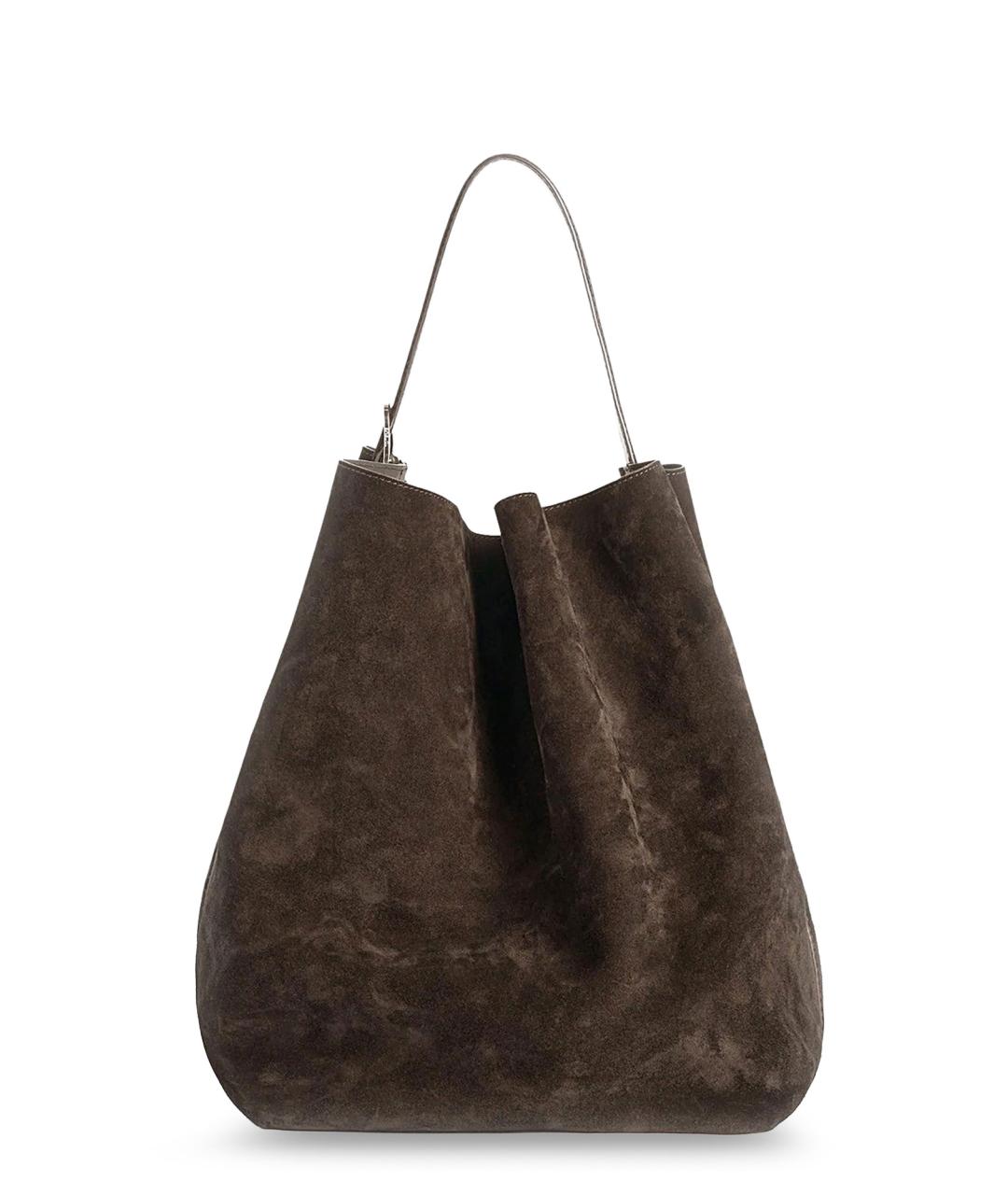 TOTEME Коричневая замшевая сумка тоут, фото 1