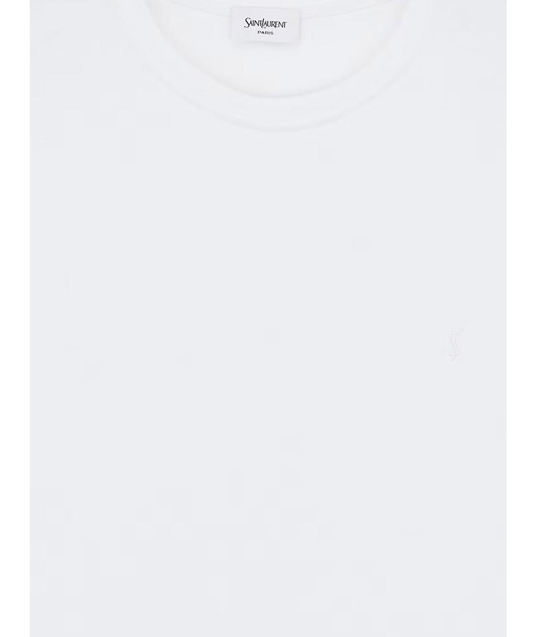 SAINT LAURENT Белая хлопковая футболка, фото 3