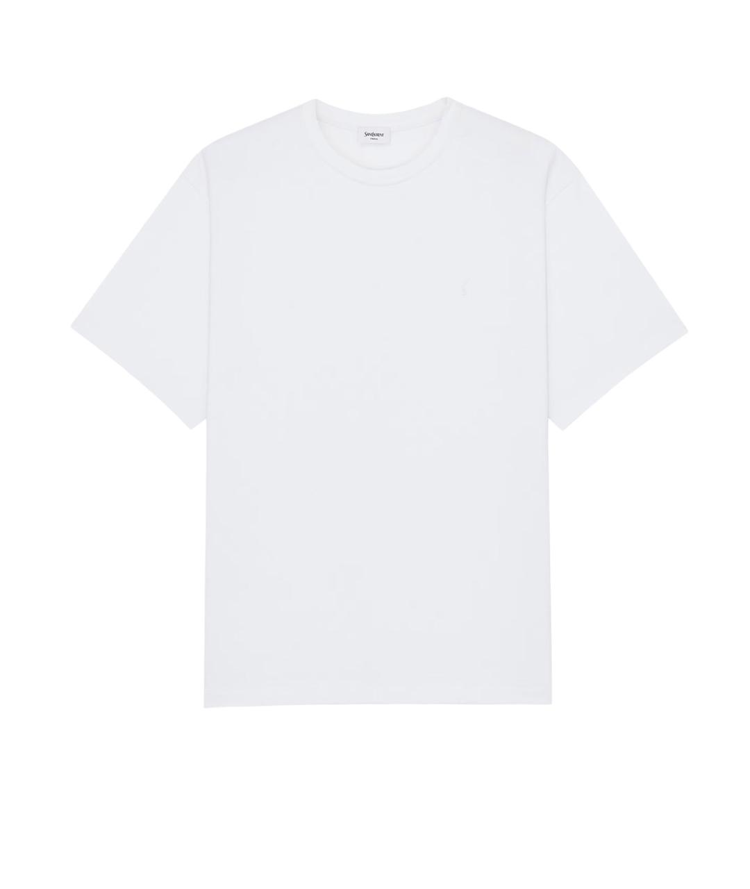 SAINT LAURENT Белая хлопковая футболка, фото 1