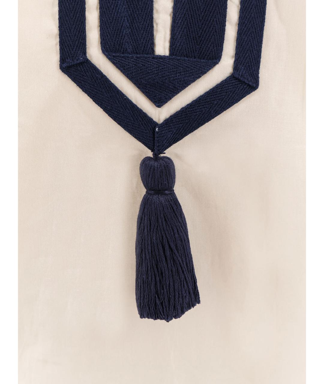 TORY BURCH Бежевое хлопковое повседневное платье, фото 3