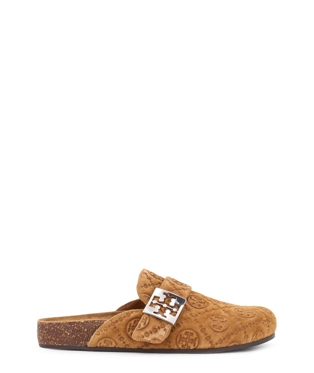 TORY BURCH Коричневые замшевые мюли, фото 1