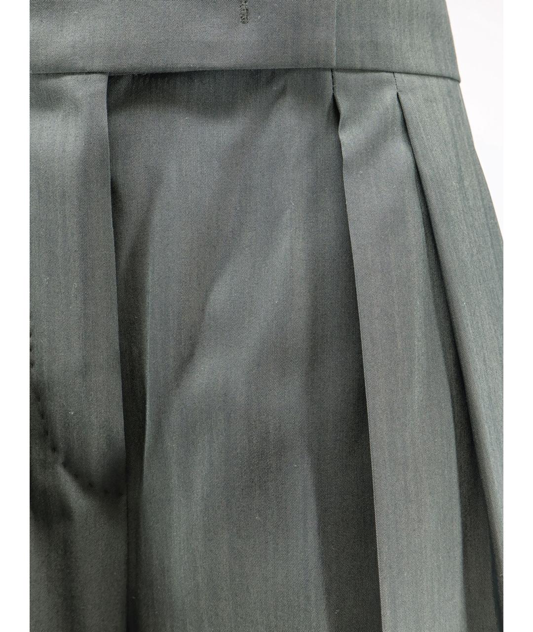 MAX MARA Зеленые шерстяные прямые брюки, фото 3