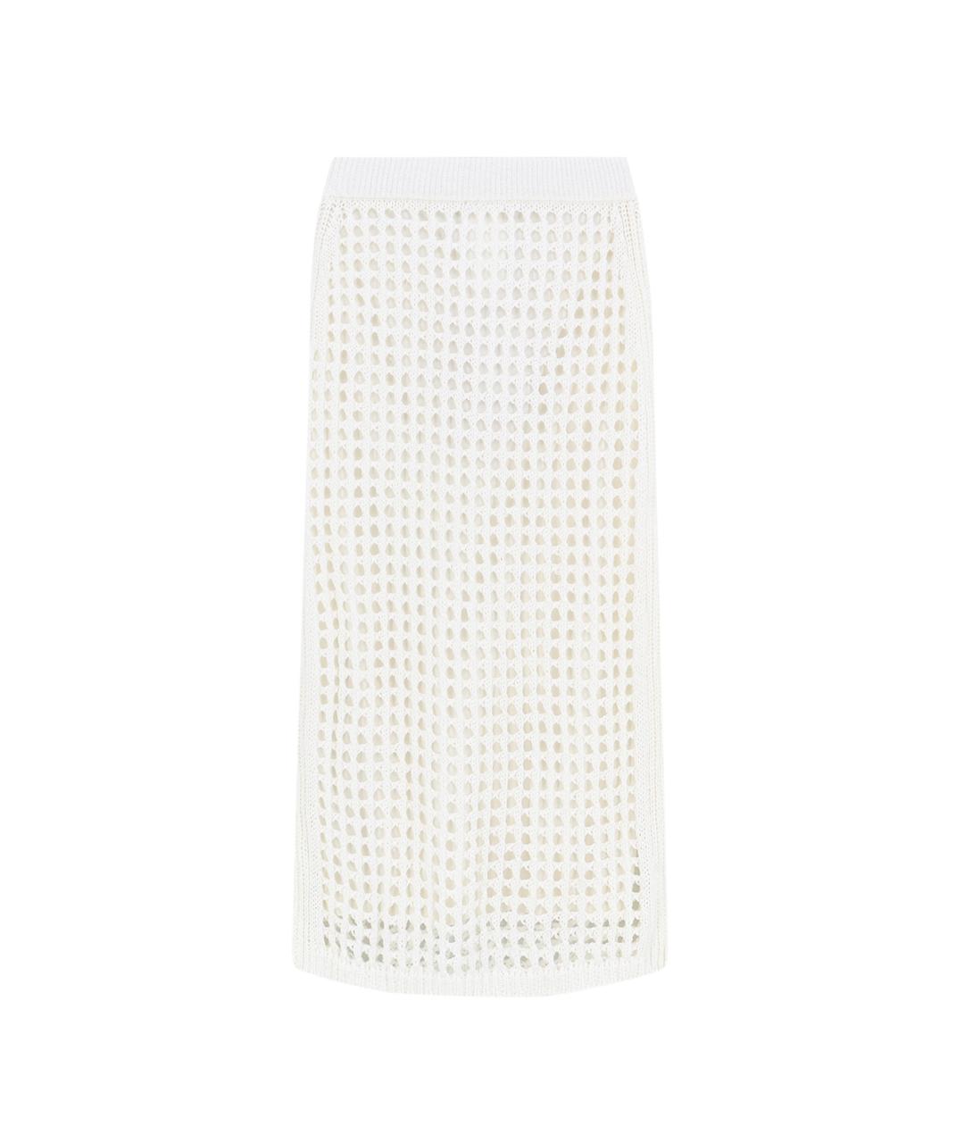 MAX MARA Белая хлопковая юбка макси, фото 2