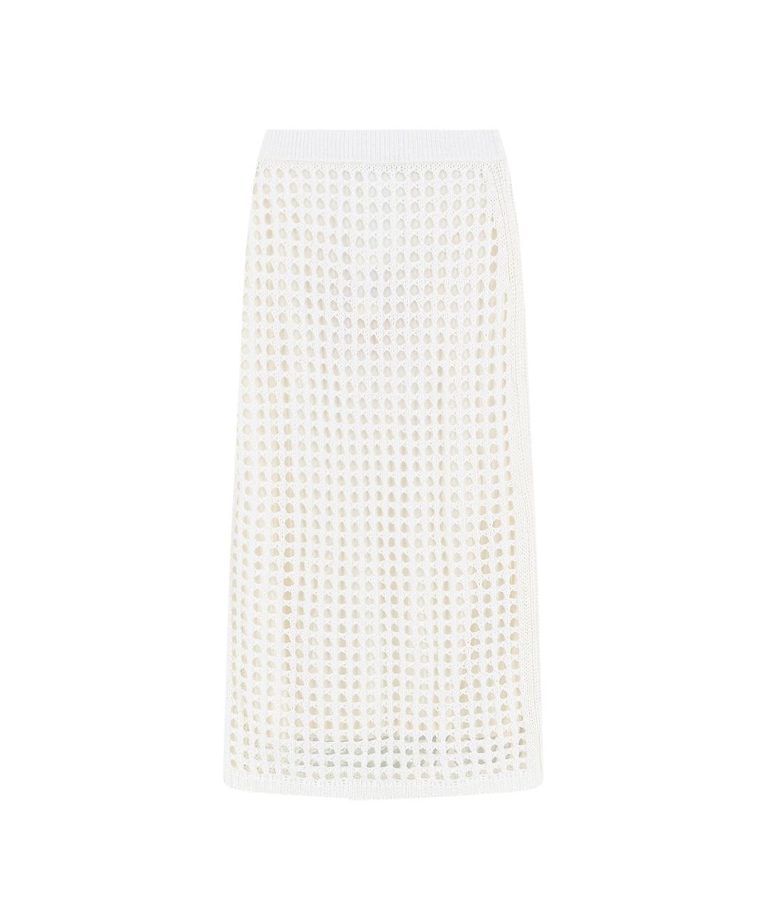 MAX MARA Белая хлопковая юбка макси, фото 4