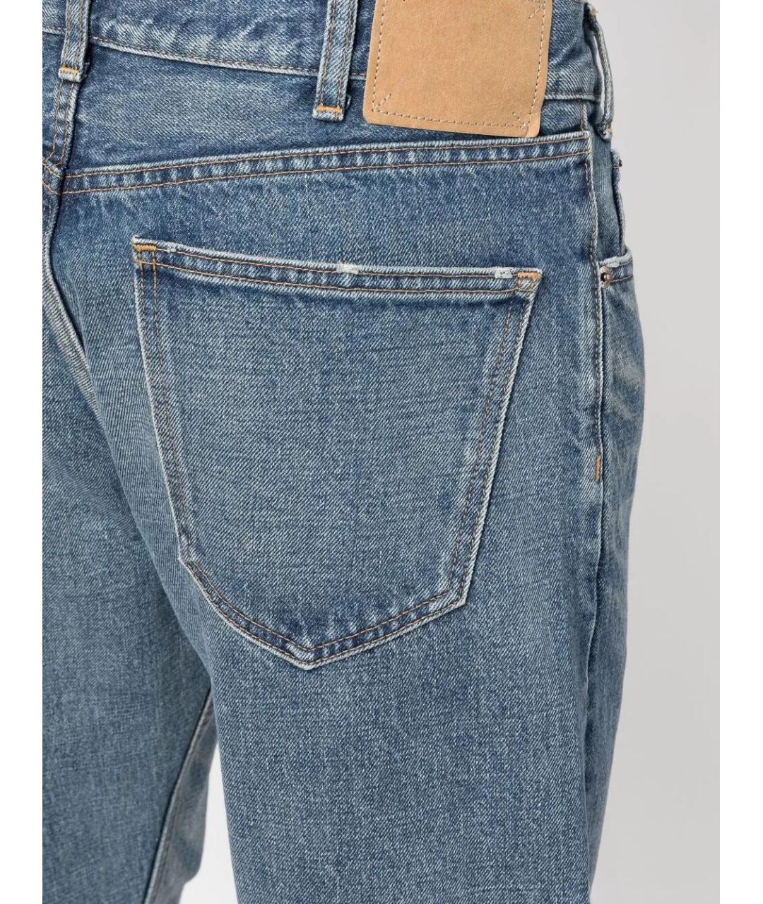 CELINE Голубые хлопковые прямые джинсы, фото 2