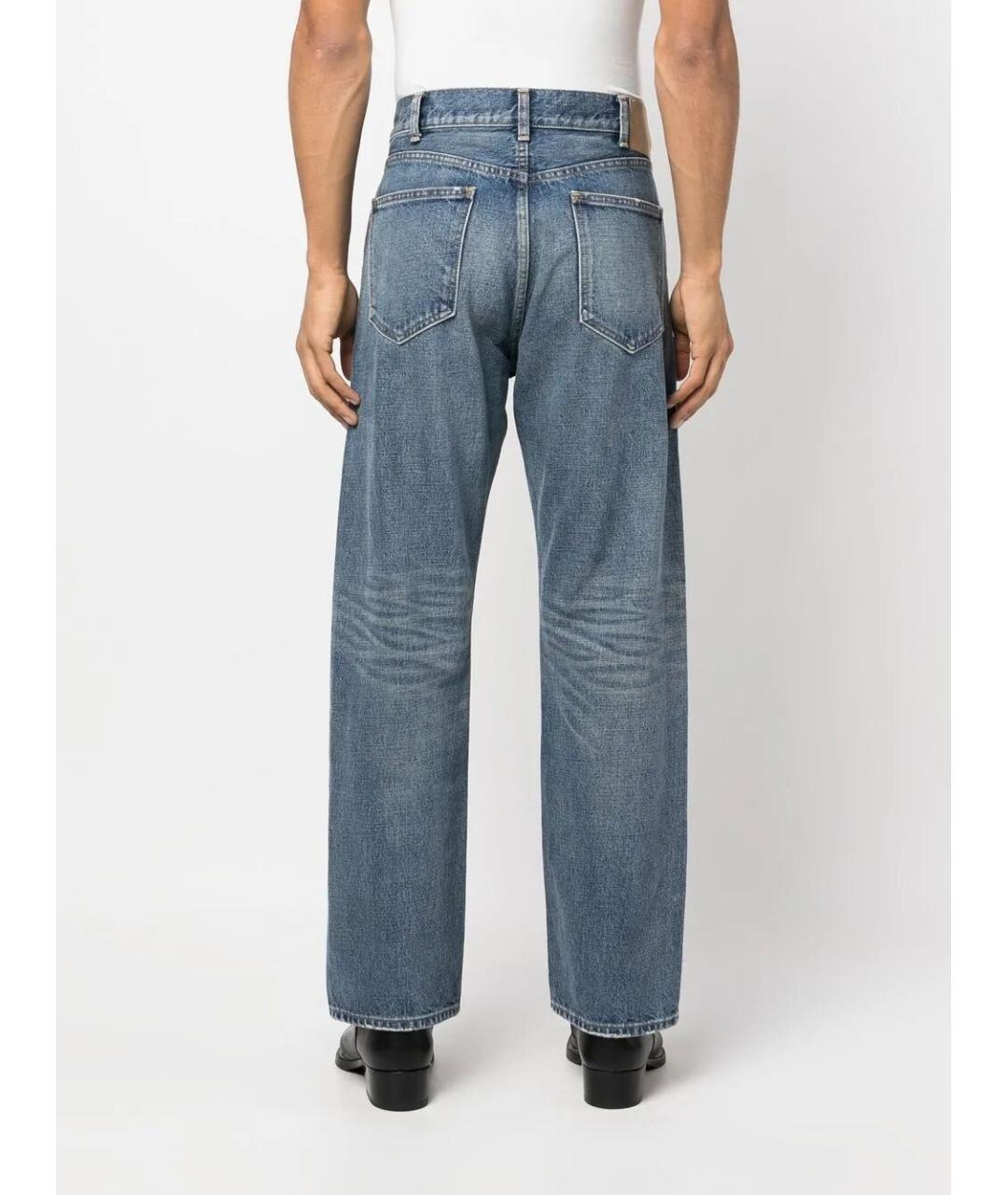 CELINE Голубые хлопковые прямые джинсы, фото 4
