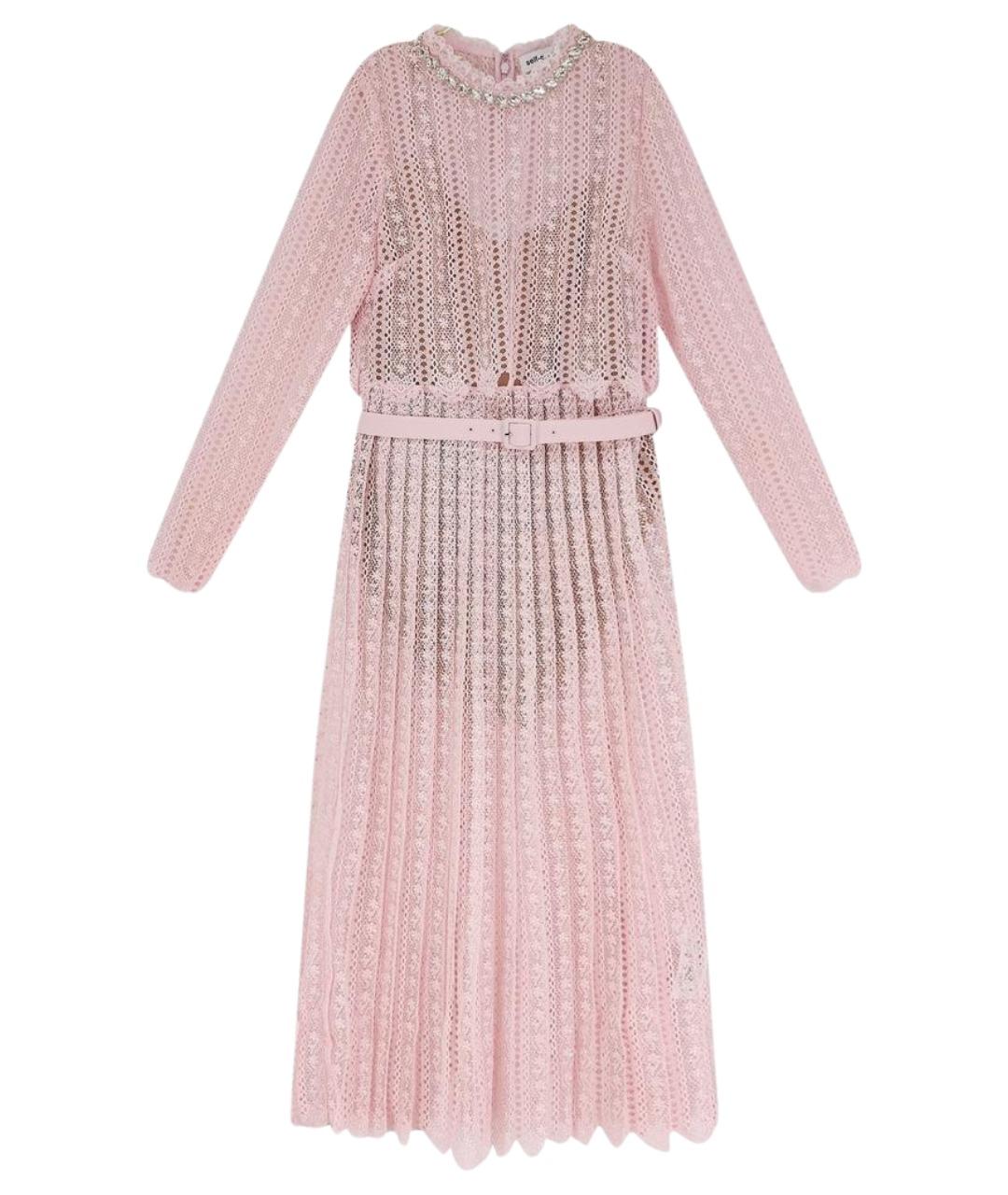 SELF-PORTRAIT Розовое полиэстеровое повседневное платье, фото 1