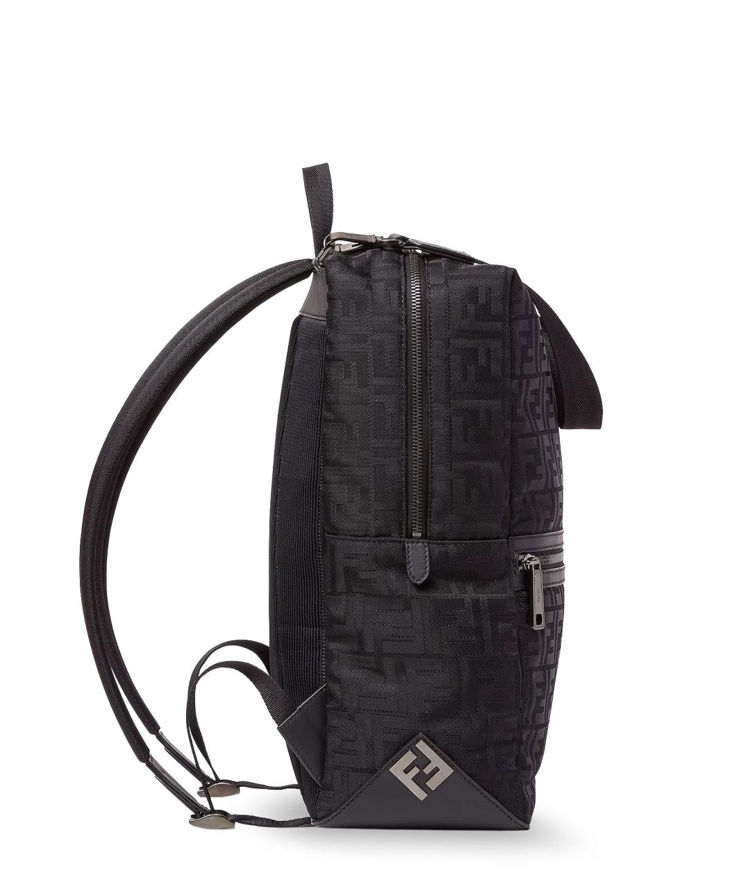 FENDI Антрацитовый жаккардовый рюкзак, фото 3