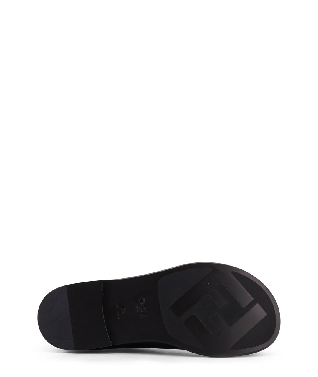 FENDI Черные кожаные высокие ботинки, фото 4