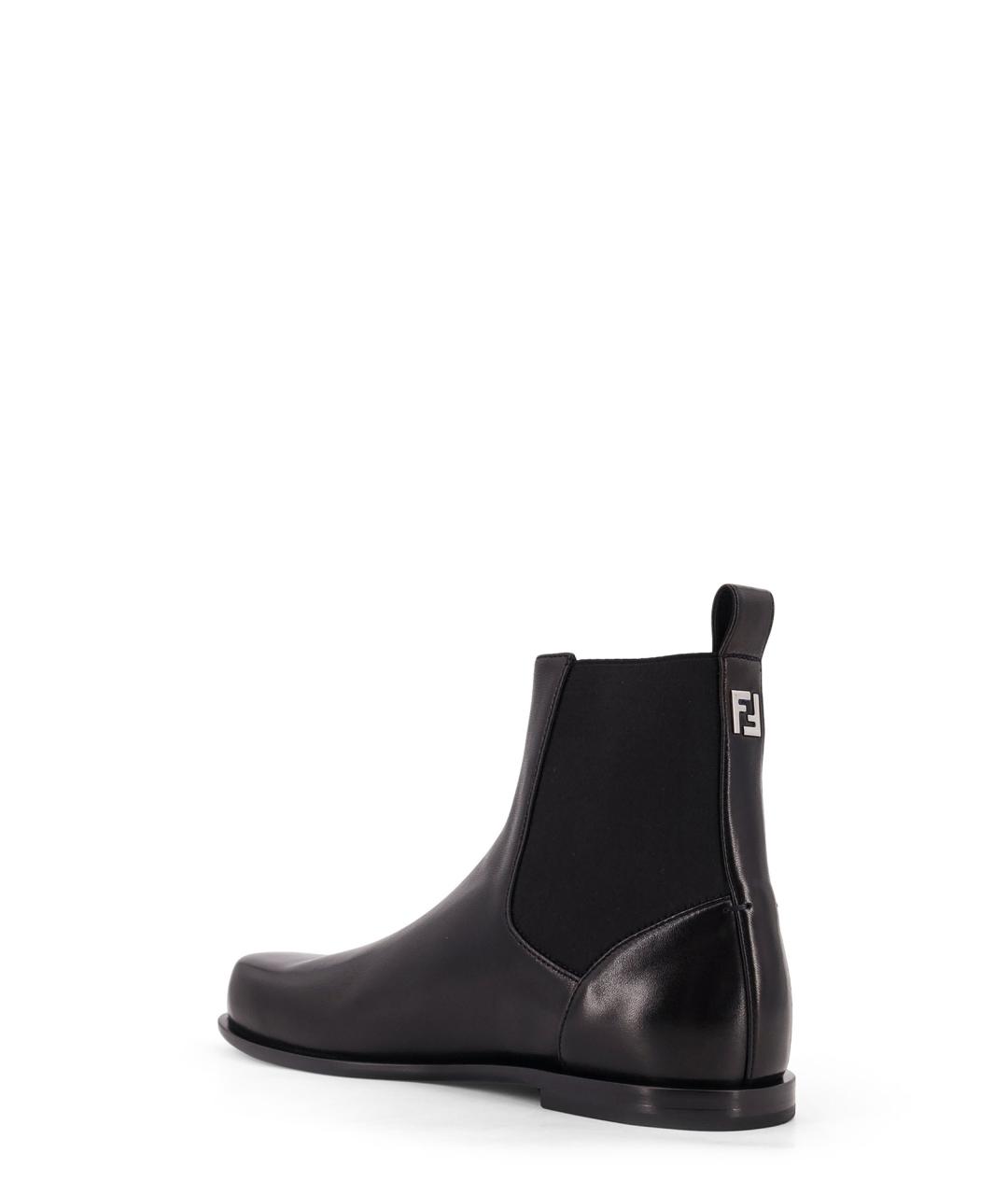 FENDI Черные кожаные высокие ботинки, фото 3
