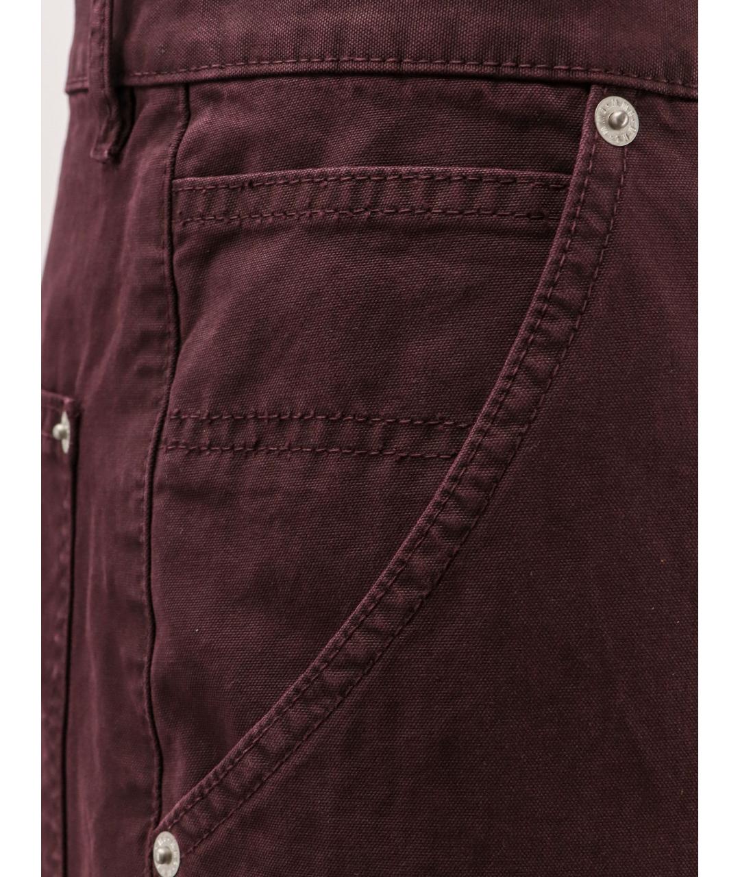 MM6 MAISON MARGIELA Бордовые хлопковые повседневные брюки, фото 3
