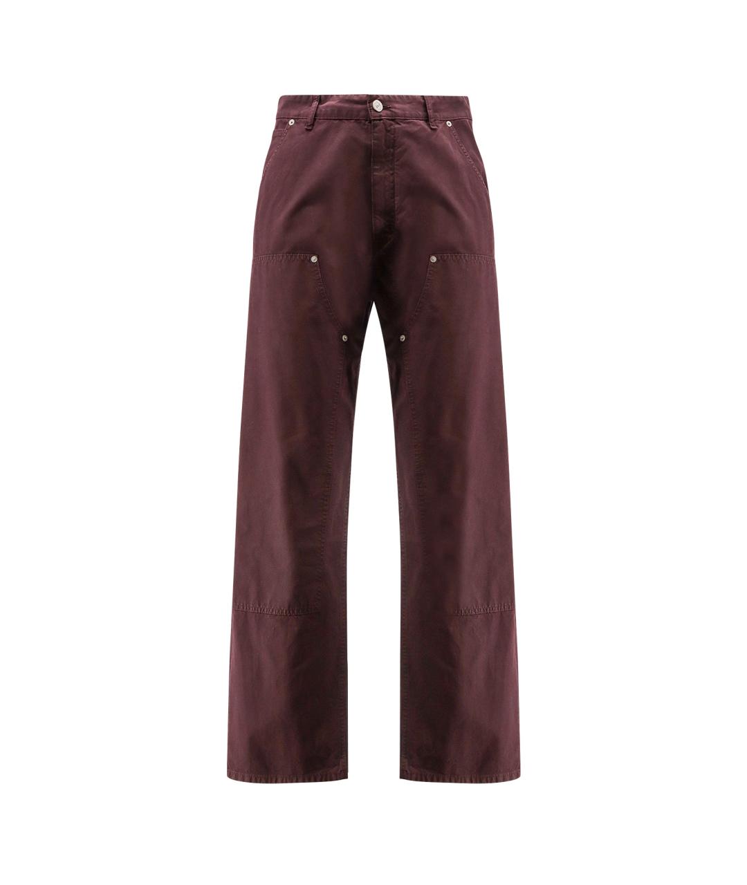 MM6 MAISON MARGIELA Бордовые хлопковые повседневные брюки, фото 1