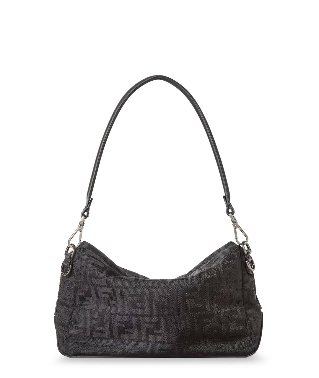 FENDI Черная жаккардовая сумка на плечо, фото 2