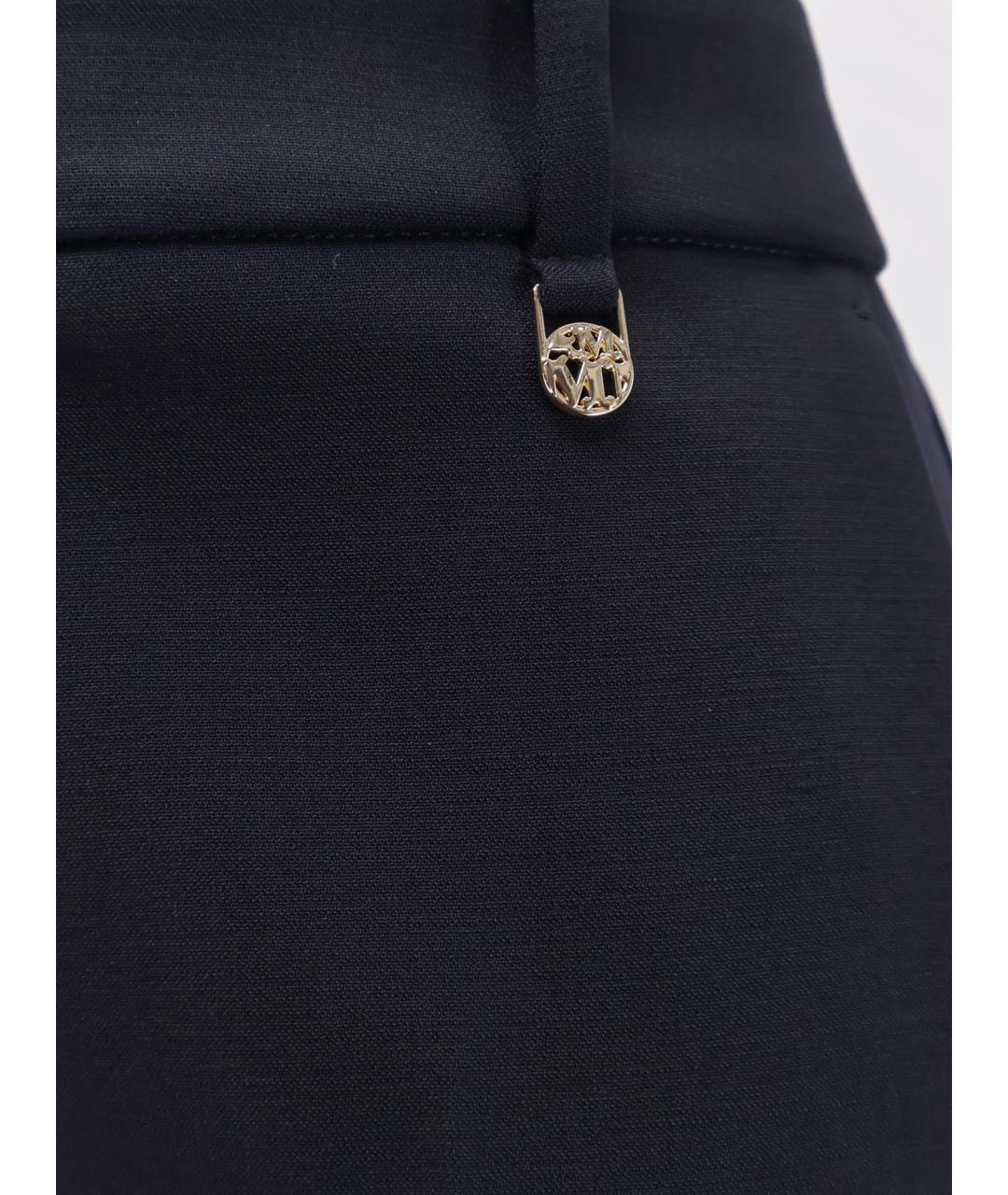 MAX MARA Темно-синие шерстяные брюки узкие, фото 3