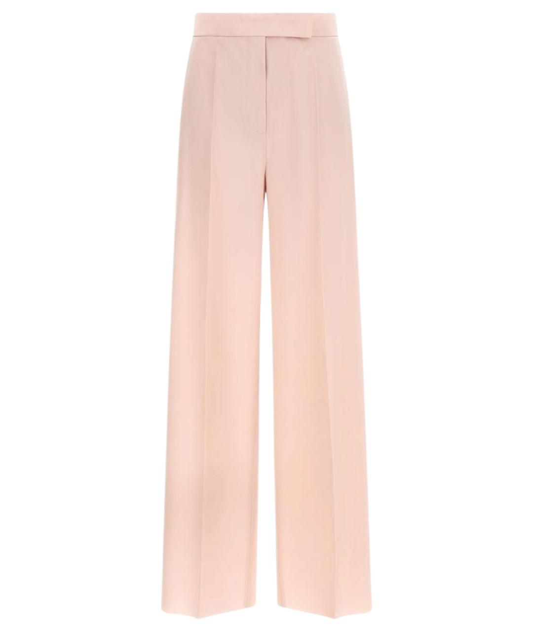 MAX MARA Розовые шерстяные прямые брюки, фото 1