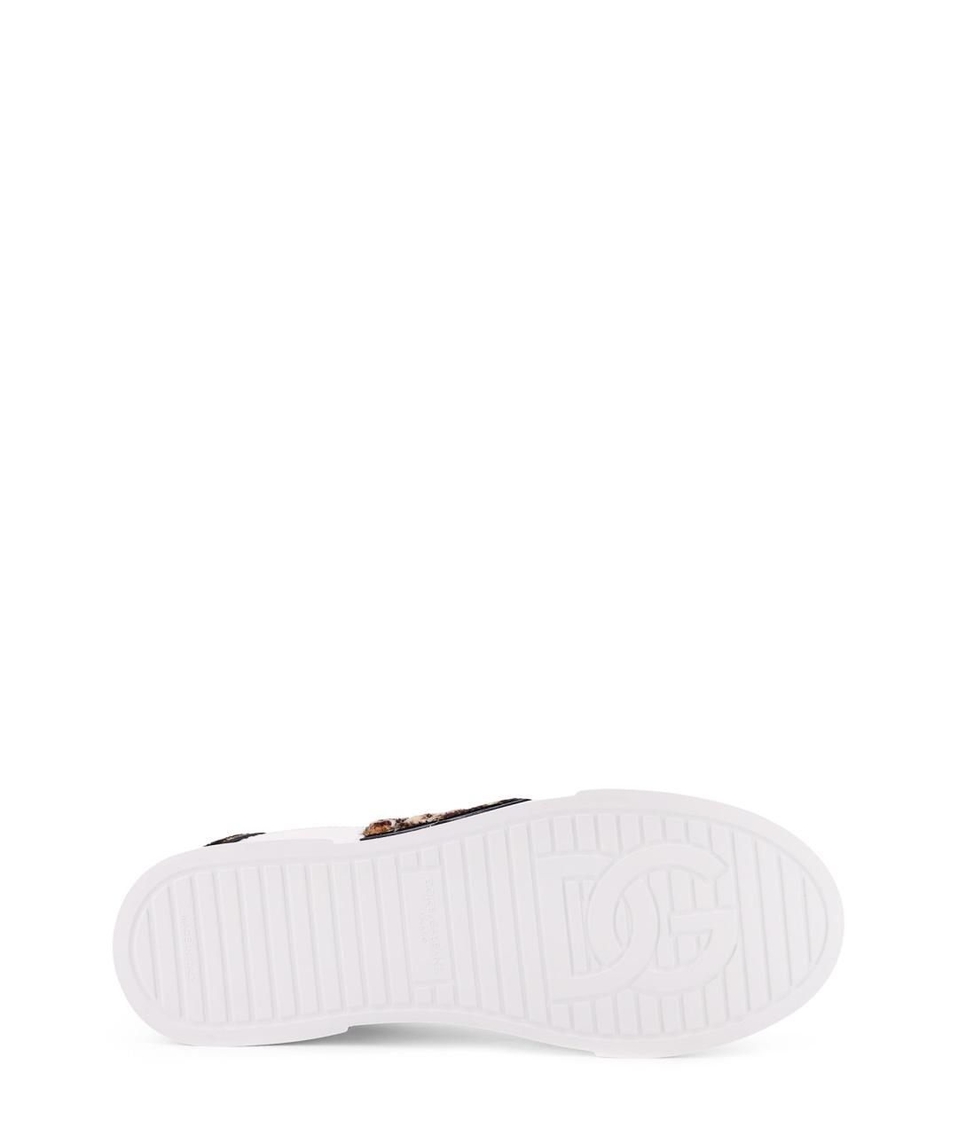 DOLCE&GABBANA Белые кожаные кроссовки, фото 4