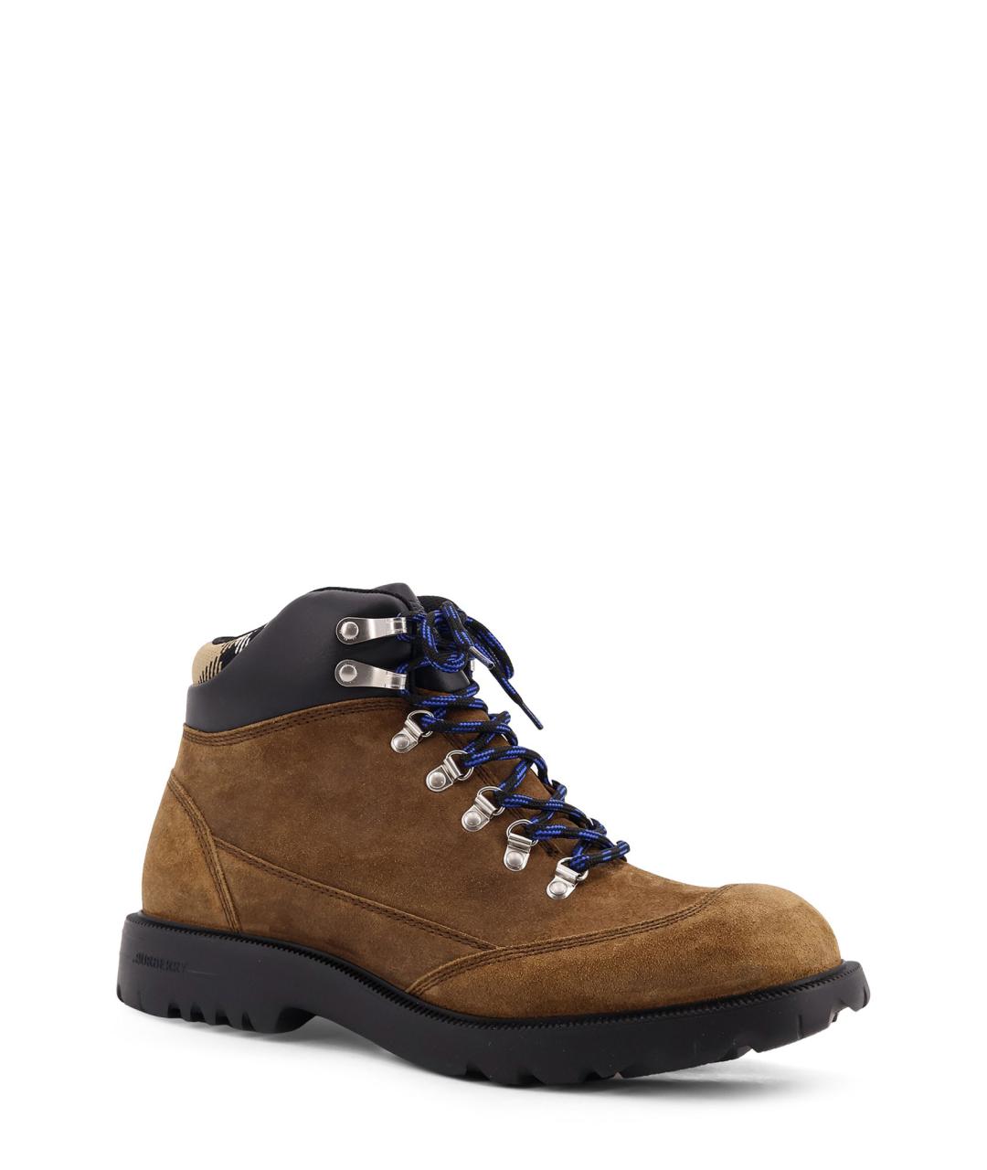 BURBERRY Коричневые замшевые высокие ботинки, фото 2