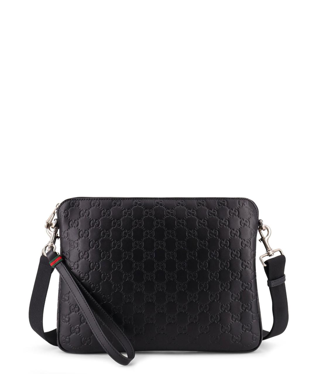 GUCCI Черная кожаная сумка на плечо, фото 1