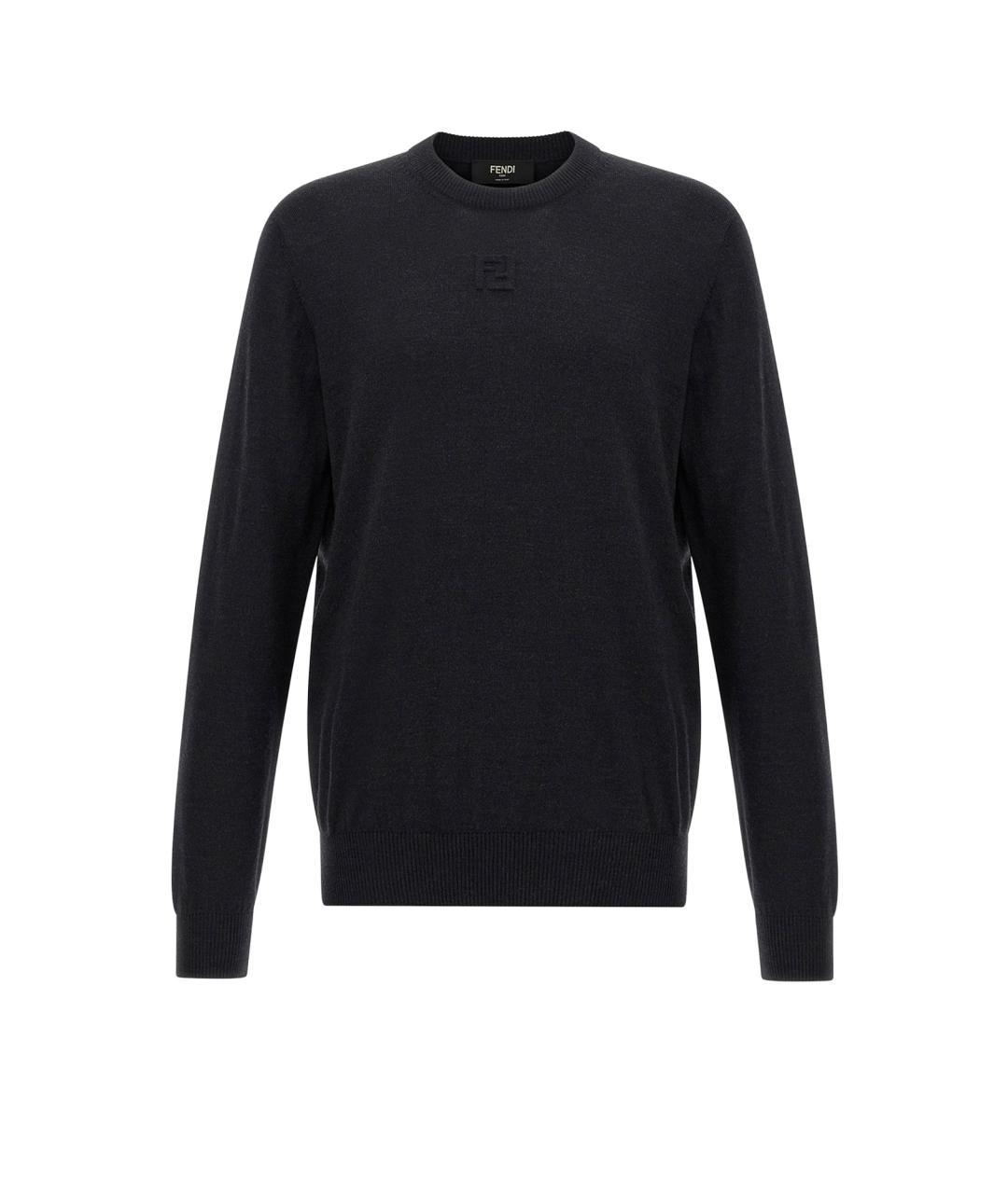 FENDI Антрацитовый шерстяной джемпер / свитер, фото 1