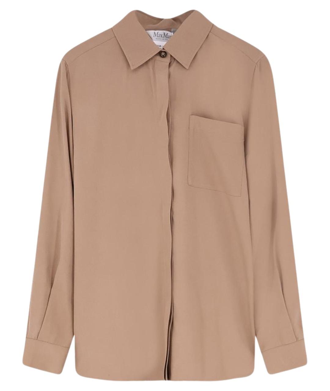MAX MARA Коричневая шелковая рубашка, фото 1