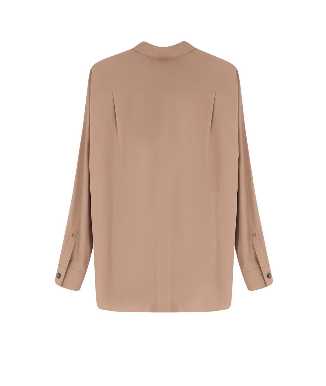 MAX MARA Коричневая шелковая рубашка, фото 2