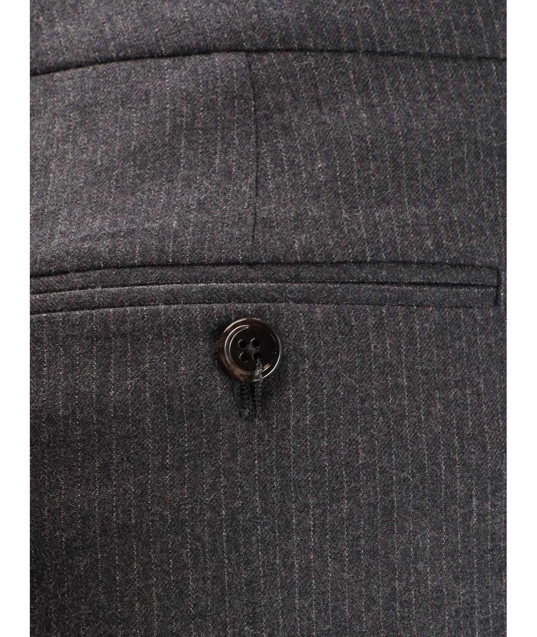 CELINE Антрацитовые шерстяные повседневные брюки, фото 3