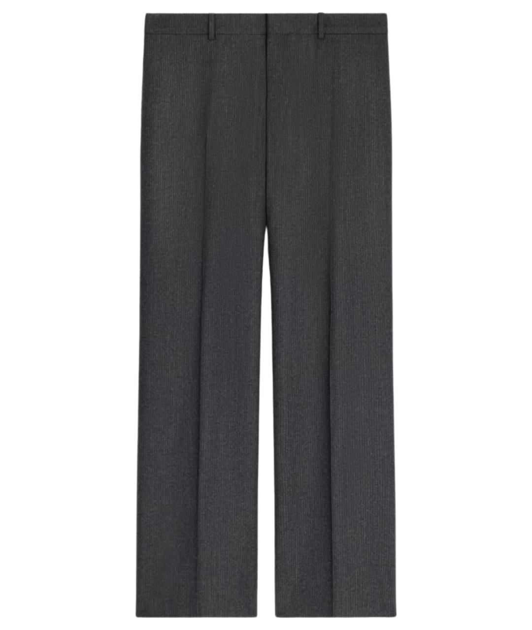 CELINE Антрацитовые шерстяные повседневные брюки, фото 1