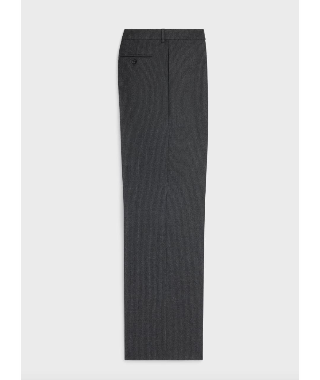 CELINE Антрацитовые шерстяные повседневные брюки, фото 2