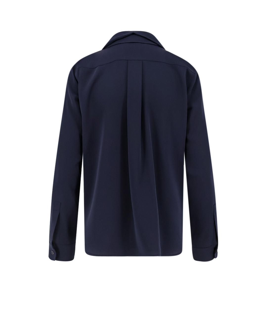 MAX MARA Темно-синяя шелковая рубашка, фото 2