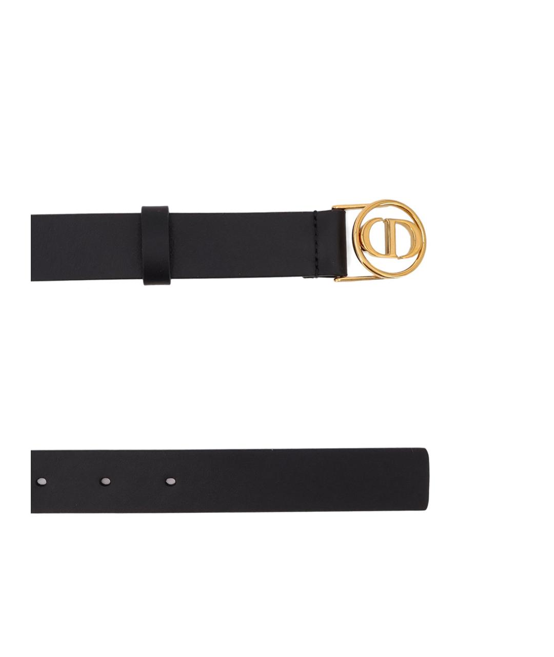 CHRISTIAN DIOR Черный кожаный ремень, фото 2