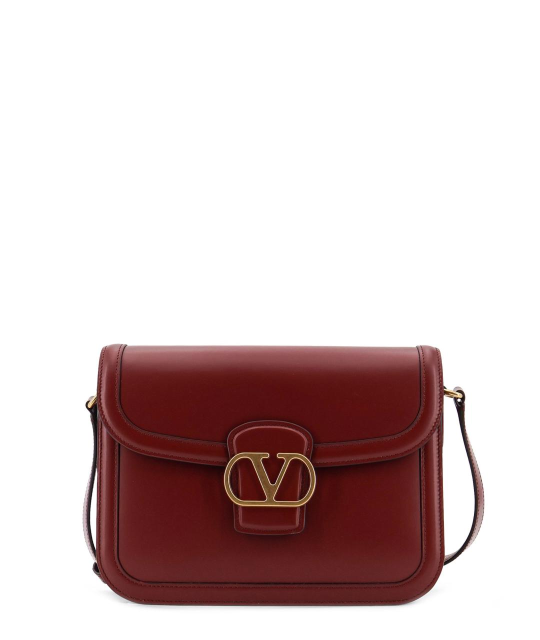 VALENTINO Бордовая кожаная сумка через плечо, фото 1