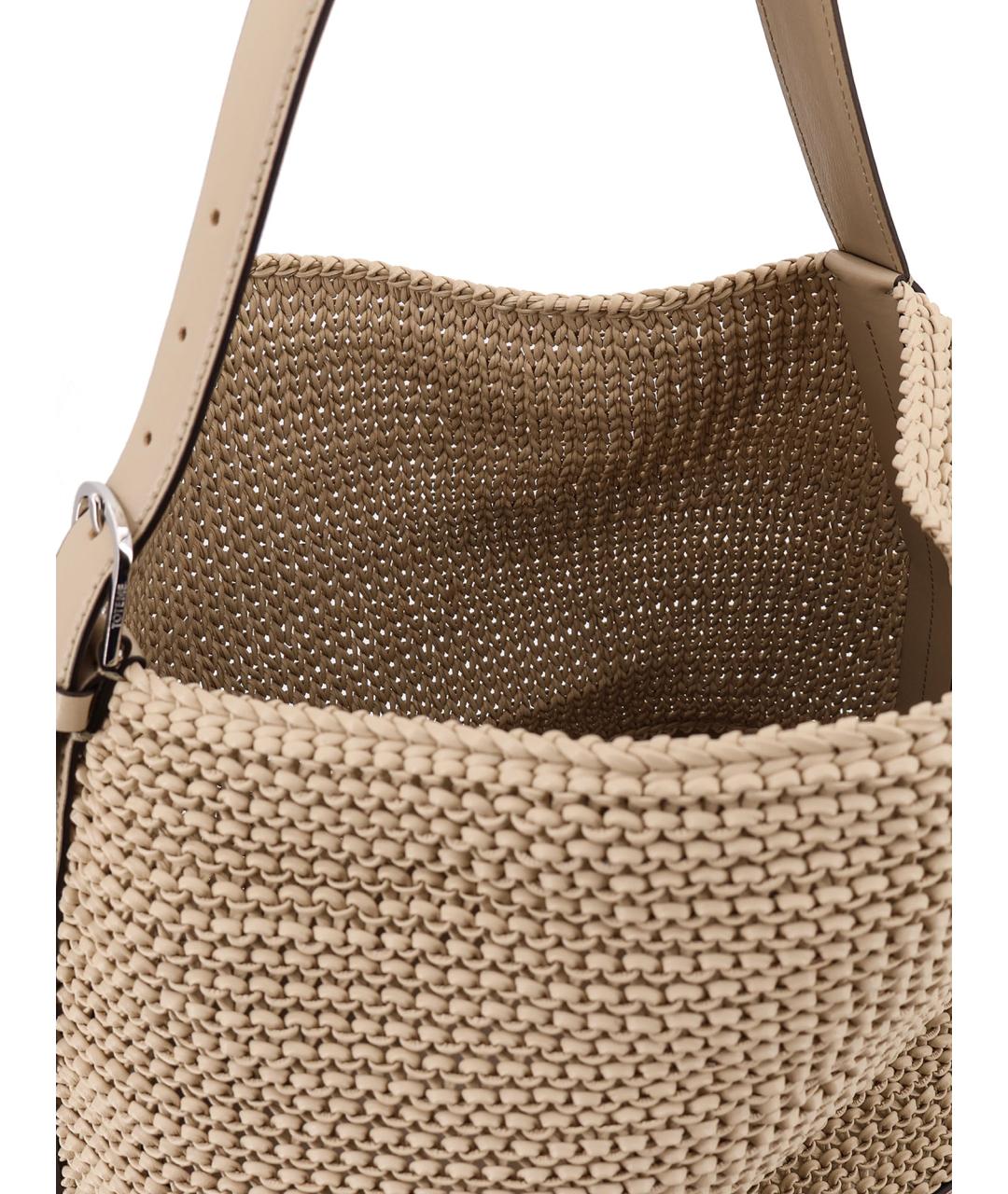 TOTEME Бежевая кожаная сумка через плечо, фото 4