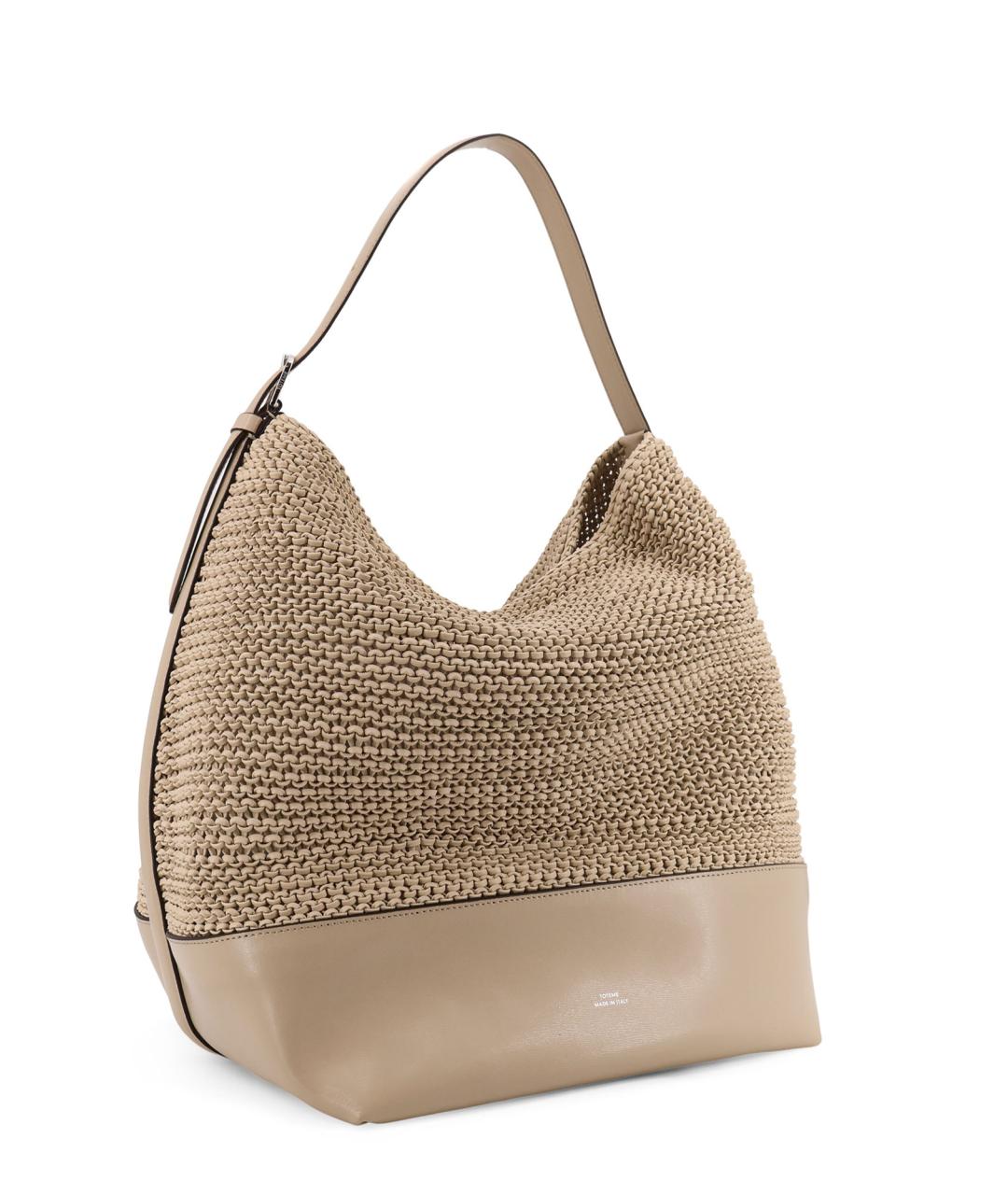 TOTEME Бежевая кожаная сумка через плечо, фото 3