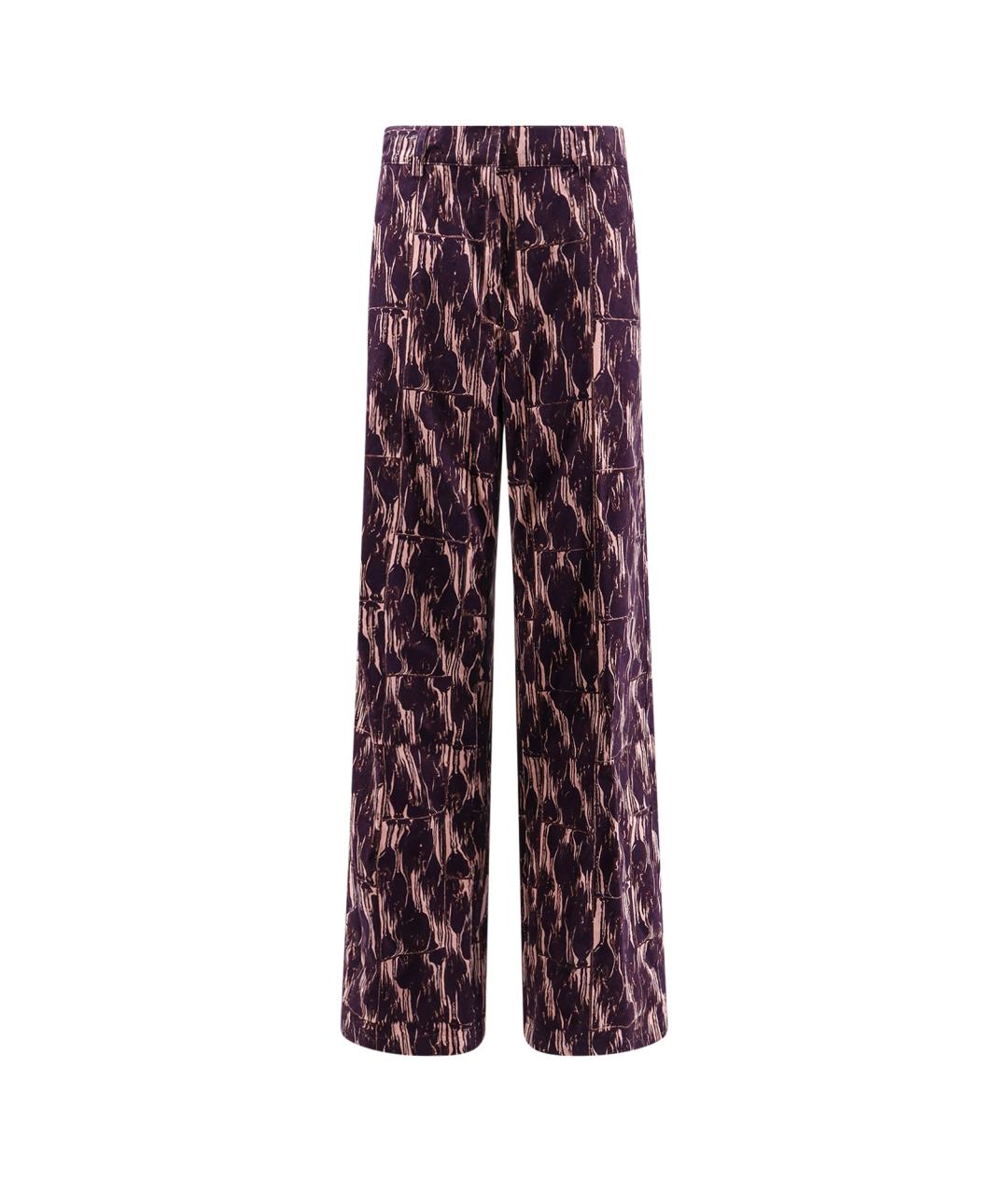 DRIES VAN NOTEN Фиолетовые хлопковые прямые брюки, фото 1