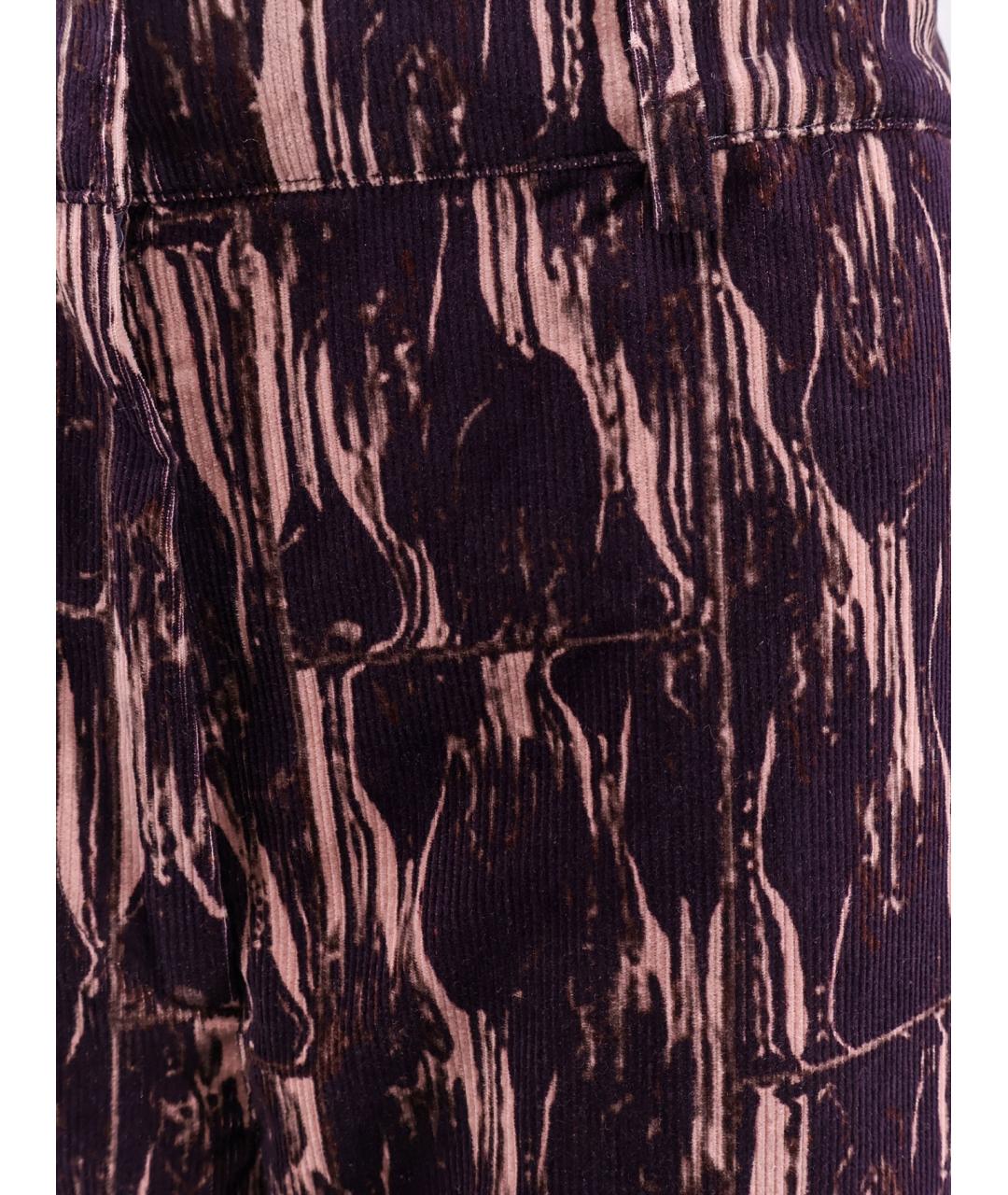 DRIES VAN NOTEN Фиолетовые хлопковые прямые брюки, фото 3