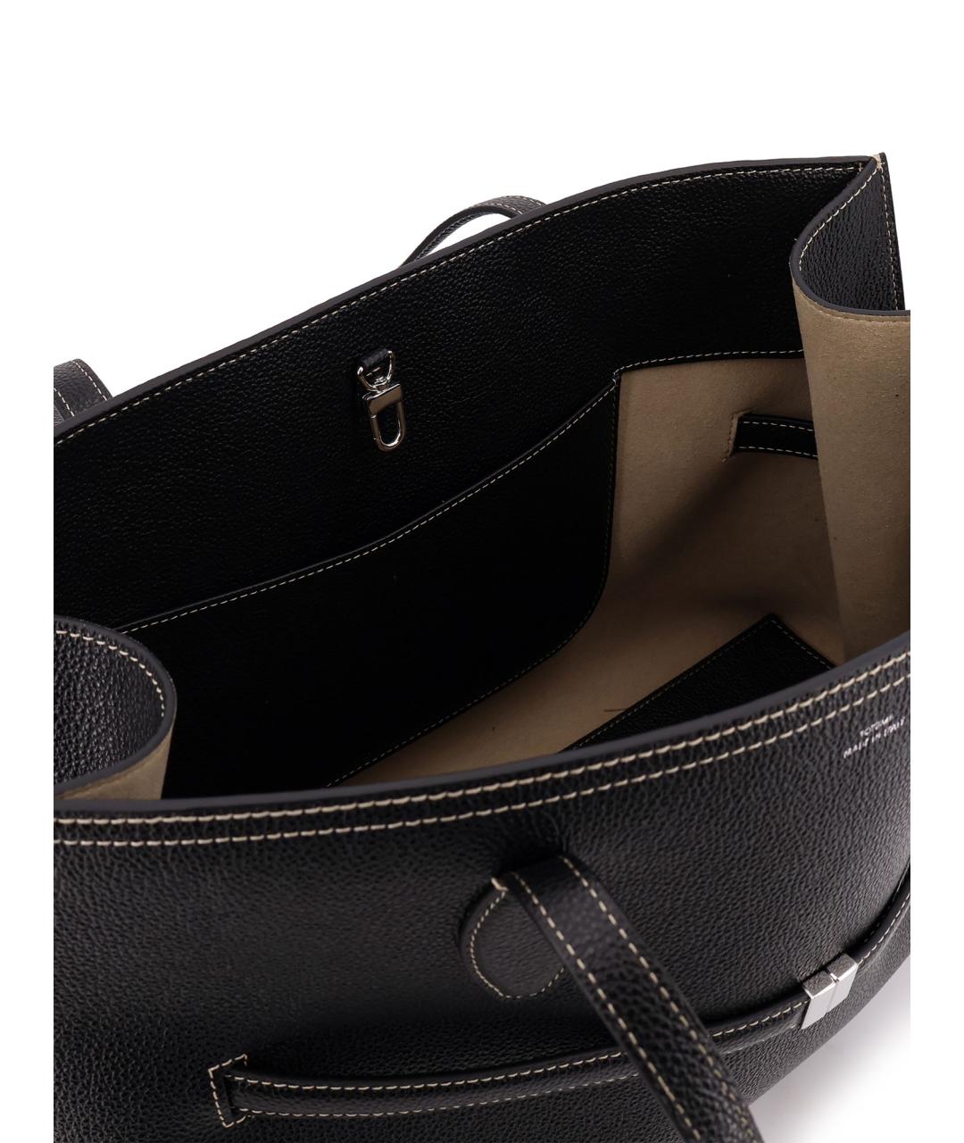 TOTEME Черная кожаная сумка тоут, фото 4