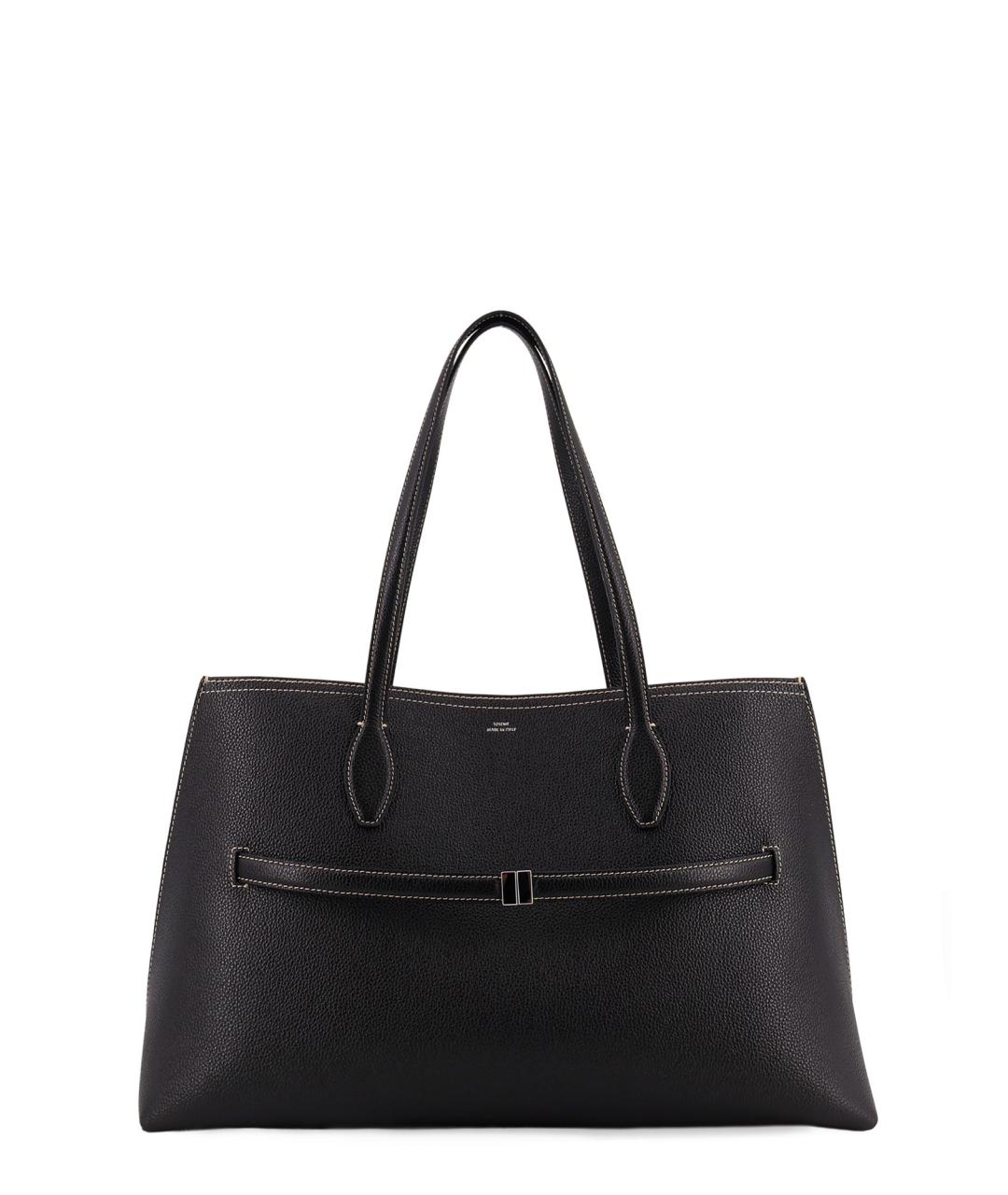 TOTEME Черная кожаная сумка тоут, фото 1