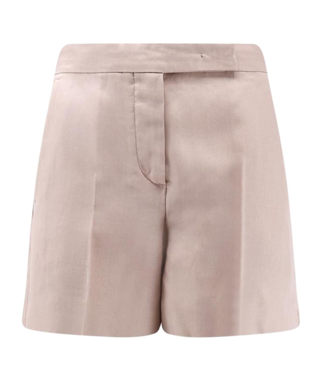 MAX MARA Бежевые шелковые шорты, фото 1