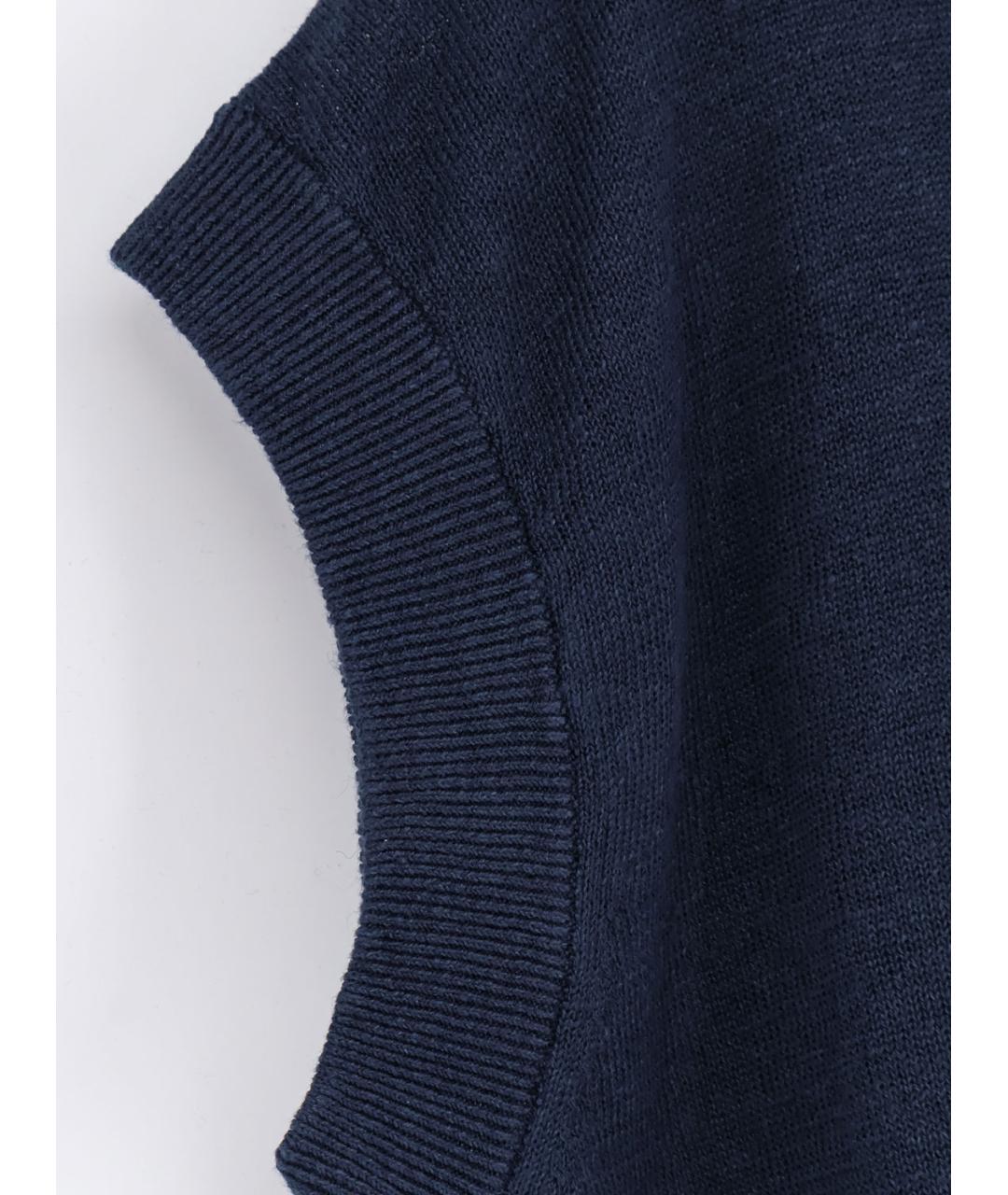 'S MAX MARA Синяя льняная футболка, фото 3