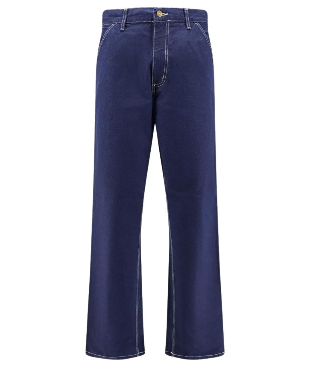 CARHARTT WIP Синие хлопковые прямые джинсы, фото 1