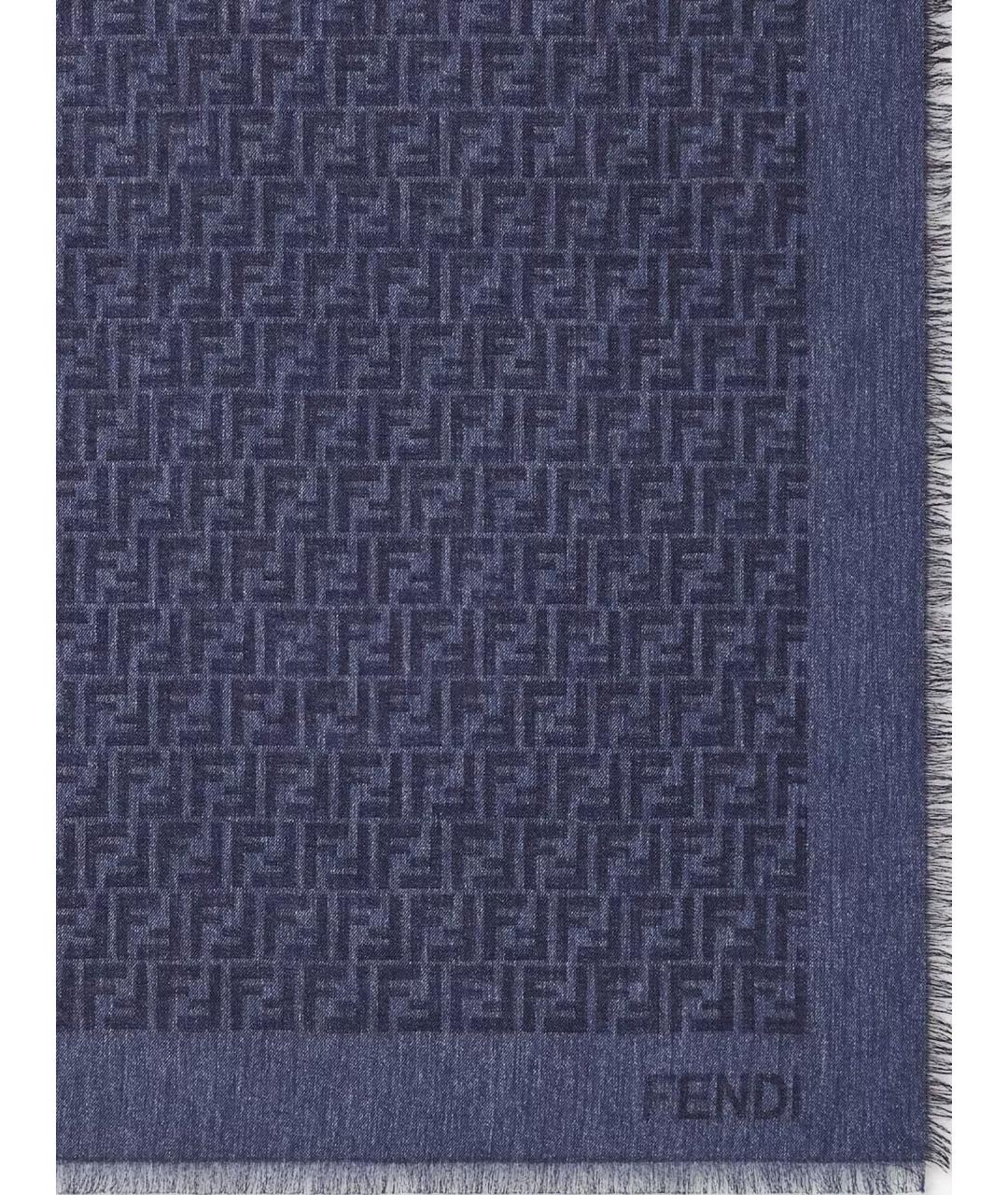FENDI Синий хлопковый шарф, фото 2