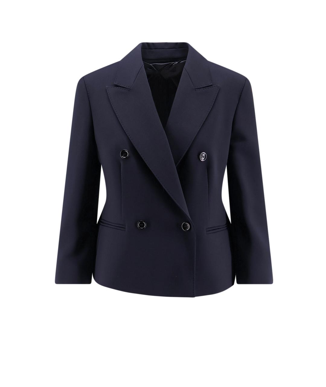 MAX MARA Темно-синий шерстяной жакет/пиджак, фото 1