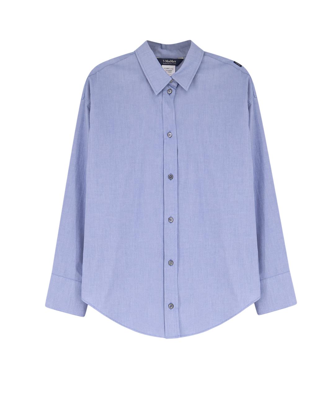 'S MAX MARA Синяя хлопковая рубашка, фото 1